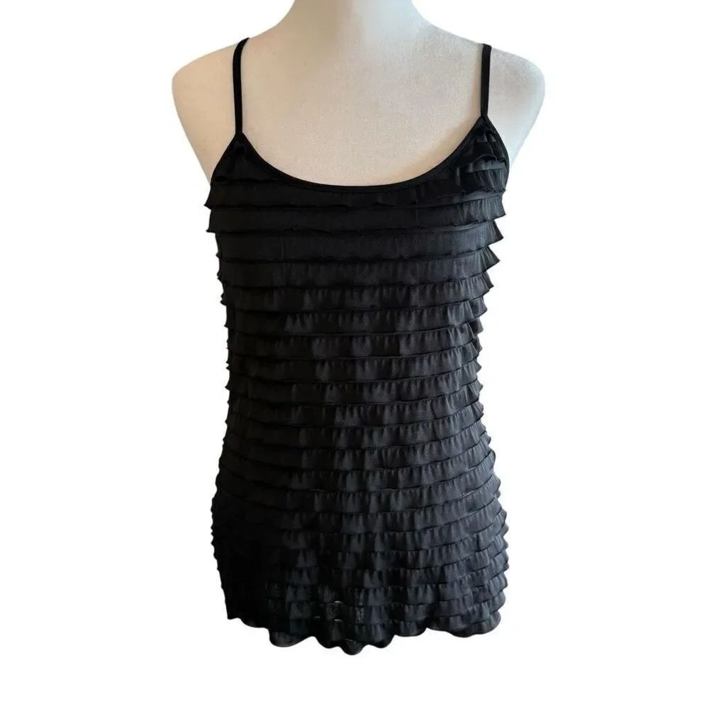 Energize new with tags black ruffle Y2K tank top size large